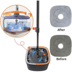 Spin Mop and Bucket Set with Self Separation Dirty and Clean Water System