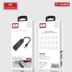 Earldom 4 in 1 USB-C HUB الموديل: ET -HUB08 1 USB 3.0 / 3 USB 2.0