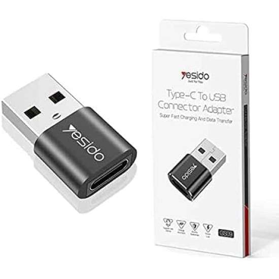 Yesido GS09 Type-C to USB Connector Adapter- أسود