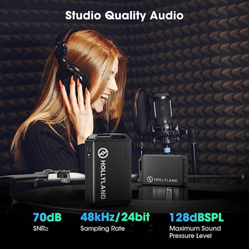 Hollyland LARK MAX Wireless Microphone, ENC Noise Canceling, Studio Audio Quality,