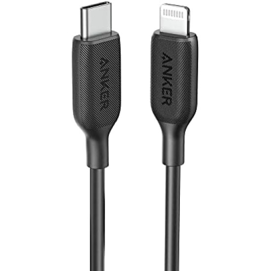 موصل PowerLine III USB-C إلى Lightning (1.8 م/6 قدم) أسود أسود