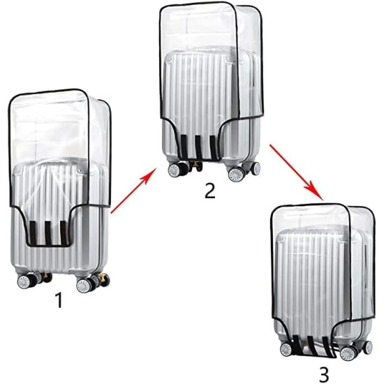 مجموعة اغطية شنط السفر من 3 قطع مصنوعة من بلاستيك