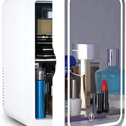 Mini Cosmetic Fridge With Mirror And LED Light, Use For Home And Car Skin Products 8 Liter 55W