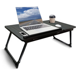 طاولة كمبيوتر محمول قابلة للطي ، قابلة للتعديل مع حامل الكأس