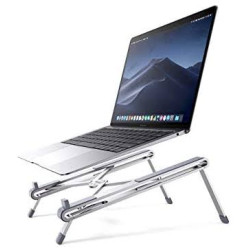  Laptop Stand Adjustable Laptop Desk Stand Foldable Laptop Stand Lightweight Cooling Vented Laptop Holder for 8-15.6" Laptops MacBook Pro 2021 MacBook Air 13 etc Silver