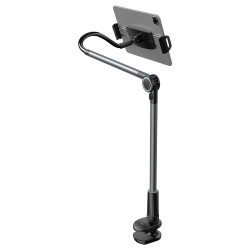  Tablet Stand 360 Adjustable iPad Stand Lazy Phone Holder iPad Holder Compatible with iPhone SE 3/13/13 Mini/13 Pro/13 Pro Max 11/12 Pro Max iPad Pro Mini iPad 9 all 4-12.9" Phones and Tablets رمادي