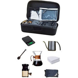 Pour Over Coffee Maker v60 Set of 7 Piece with Portable Carry Case