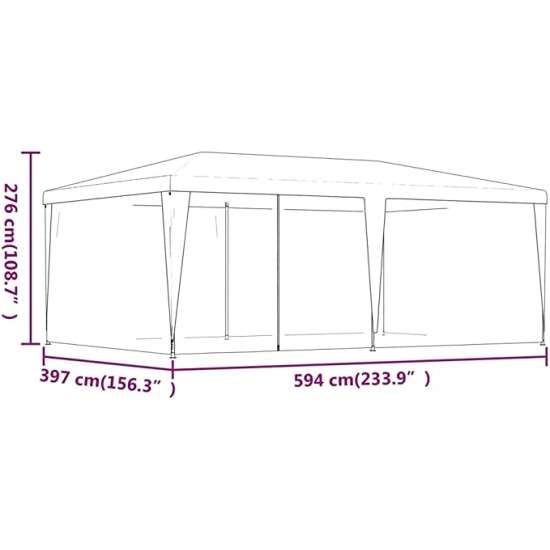 خيمة للحفلات من فيداXL مع 6 جدران جانبية شبكية في الهواء الطلق