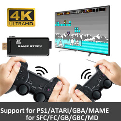 2.4G Wireless Controller Game-Pad TV Video Game Stick (4K Ultra HD Game Stick, Black )