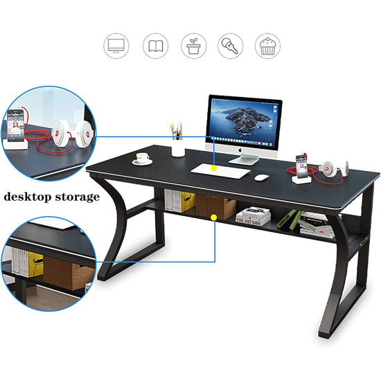 Modern Style Steel Frame Computer Stabilized Table