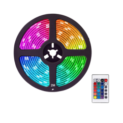 شريط مصابيح بإضاءة LED متعددة الألوان RGB بتصميم متين وصديق للبيئة بألوان 