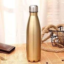 زجاجة مياه معزولة  و مفرغة من الهواء ذهبي -  500 مل