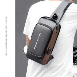  حقيبة كروسبودي مع منفذ شحن  مقاومة للسرقة والماء - مناسبة للرياضة و السفر 