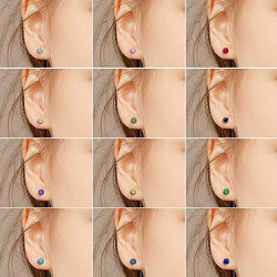 12 pairs of earrings - white earring - colorful