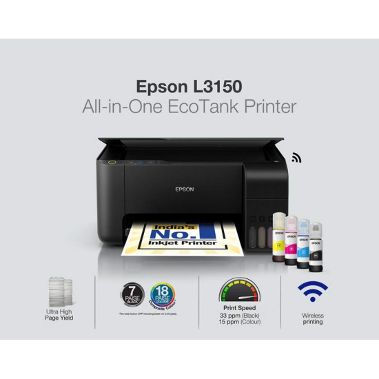 طابعة Eco Tank Wi-Fi Black-L3150