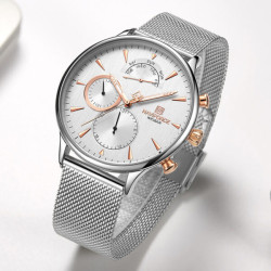 Men's 42mm Water Resistant Chronograph Watch - Silver