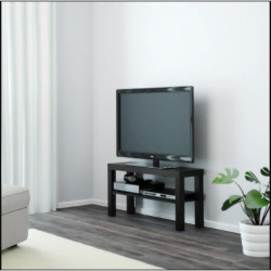 طاولة تلفزيون ذات مستويين مستطيلة الشكل أسود 90x26x45سم