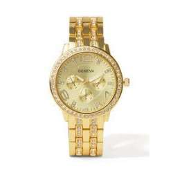 ساعة يد بعقارب مقاومة للماء بسوار من الإستانلس ستيل طراز AWNTG-01-W0011 - قياس 37 مم - لون ذهبي للنساء