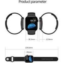 ساعة يد ذكية بشاشة كاملة من السلسلة 6 مع غطاء حماية من الألومنيوم أسود