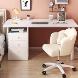 computer Desk – Simple Rectangular Writing & Study Table with Storage Drawers 120x48x73 cm