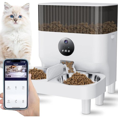 جهاز تغذية القطط الاوتوماتيكي بسعة 7 لتر   مع كاميرا 1080P