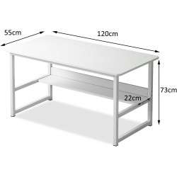 طاولة كمبيوتر مع رف كتب