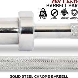  قضيب اوليمبي، قضيب من الستيل الصلب بطول 1.2 متر مع لمسة نهائية من الكروم لرفع الاثقال والرفع الاولمبي، متوافق مع لوحات الوزن 5 سم