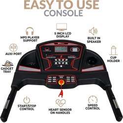 جهاز مشي 4 في 1 قابل للطي مع مدلك وقضيب جلوس وتويستر ومكبر صوت ومحرك بقوة 4 حصان مع وزن اقصى 125 كيلو 