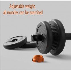 20Kgs Unisex Adult Enviromental Adjustable Dumbbell N Barbell Set Black
